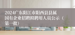 2024广东阳江市阳西县县属国有企业招聘拟聘用人员公示（第一批）
