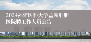 2024福建医科大学孟超肝胆医院聘工作人员公告