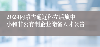 2024内蒙古通辽科左后旗中小和非公有制企业储备人才公告