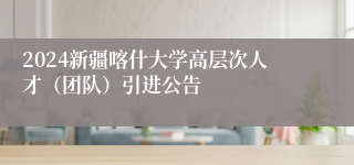 2024新疆喀什大学高层次人才（团队）引进公告