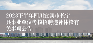 2023下半年四川宜宾市长宁县事业单位考核招聘递补体检有关事项公告