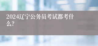 2024辽宁公务员考试都考什么？