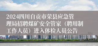 2024四川自贡市荣县应急管理局招聘煤矿安全管家（聘用制工作人员）进入体检人员公告