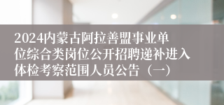 2024内蒙古阿拉善盟事业单位综合类岗位公开招聘递补进入体检考察范围人员公告（一）