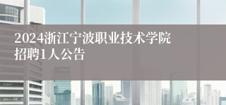 2024浙江宁波职业技术学院招聘1人公告