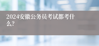 2024安徽公务员考试都考什么？