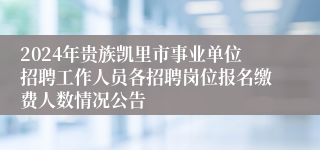 2024年贵族凯里市事业单位招聘工作人员各招聘岗位报名缴费人数情况公告