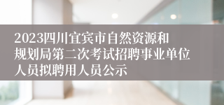 2023四川宜宾市自然资源和规划局第二次考试招聘事业单位人员拟聘用人员公示