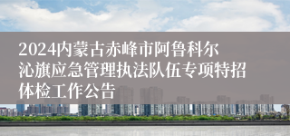 2024内蒙古赤峰市阿鲁科尔沁旗应急管理执法队伍专项特招体检工作公告