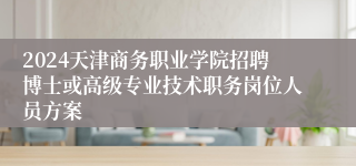 2024天津商务职业学院招聘博士或高级专业技术职务岗位人员方案