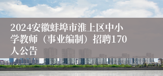 2024安徽蚌埠市淮上区中小学教师（事业编制）招聘170人公告