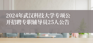 2024年武汉科技大学专项公开招聘专职辅导员25人公告