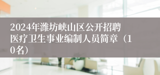 2024年潍坊峡山区公开招聘医疗卫生事业编制人员简章（10名）
