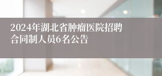 2024年湖北省肿瘤医院招聘合同制人员6名公告