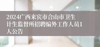 2024广西来宾市合山市卫生计生监督所招聘编外工作人员1人公告