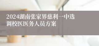 2024湖南张家界慈利一中选调校医医务人员方案