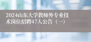 2024山东大学教师外专业技术岗位招聘47人公告（一）