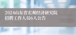 2024山东省宏观经济研究院招聘工作人员6人公告