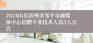 2024山东滨州市邹平市融媒体中心招聘专业技术人员3人公告