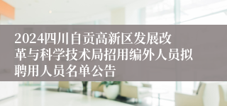 2024四川自贡高新区发展改革与科学技术局招用编外人员拟聘用人员名单公告