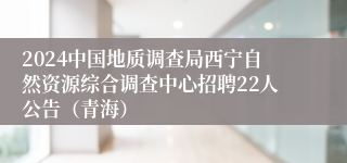 2024中国地质调查局西宁自然资源综合调查中心招聘22人公告（青海）