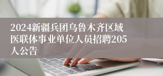 2024新疆兵团乌鲁木齐区域医联体事业单位人员招聘205人公告