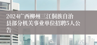2024广西柳州三江侗族自治县部分机关事业单位招聘5人公告