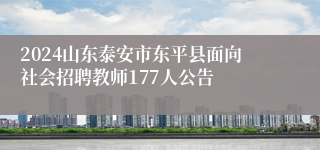 2024山东泰安市东平县面向社会招聘教师177人公告