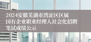 2024安徽芜湖市湾沚区区属国有企业职业经理人社会化招聘笔试成绩公示