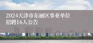 2024天津市东丽区事业单位招聘16人公告