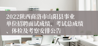 2022陕西商洛市山阳县事业单位招聘面试成绩、考试总成绩、体检及考察安排公告