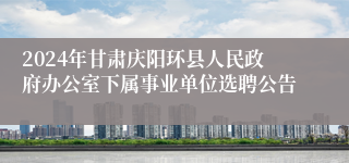 2024年甘肃庆阳环县人民政府办公室下属事业单位选聘公告