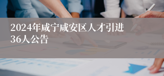 2024年咸宁咸安区人才引进36人公告