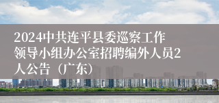 2024中共连平县委巡察工作领导小组办公室招聘编外人员2人公告（广东）