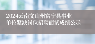 2024云南文山州富宁县事业单位紧缺岗位招聘面试成绩公示