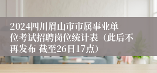 2024四川眉山市市属事业单位考试招聘岗位统计表（此后不再发布 截至26日17点）