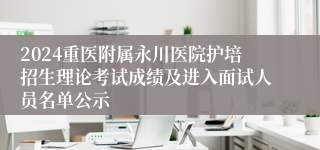 2024重医附属永川医院护培招生理论考试成绩及进入面试人员名单公示