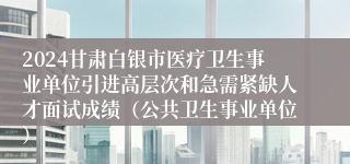 2024甘肃白银市医疗卫生事业单位引进高层次和急需紧缺人才面试成绩（公共卫生事业单位）