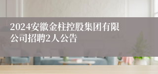 2024安徽金柱控股集团有限公司招聘2人公告