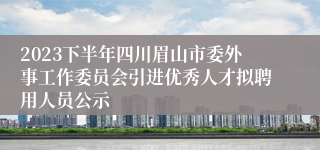 2023下半年四川眉山市委外事工作委员会引进优秀人才拟聘用人员公示