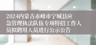 2024内蒙古赤峰市宁城县应急管理执法队伍专项特招工作人员拟聘用人员进行公示公告