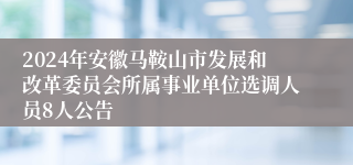 2024年安徽马鞍山市发展和改革委员会所属事业单位选调人员8人公告