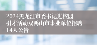 2024黑龙江市委书记进校园引才活动双鸭山市事业单位招聘14人公告
