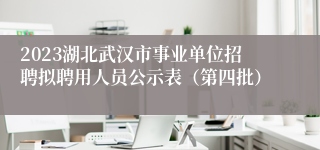 2023湖北武汉市事业单位招聘拟聘用人员公示表（第四批）