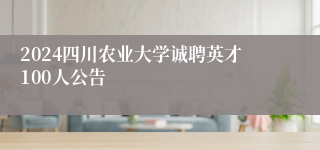 2024四川农业大学诚聘英才100人公告