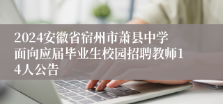 2024安徽省宿州市萧县中学面向应届毕业生校园招聘教师14人公告