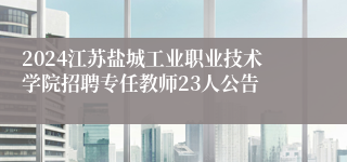 2024江苏盐城工业职业技术学院招聘专任教师23人公告