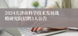 2024天津市科学技术发展战略研究院招聘3人公告