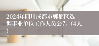 2024年四川成都市郫都区选调事业单位工作人员公告（4人）