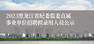 2023黑龙江省纪委监委直属事业单位招聘拟录用人员公示